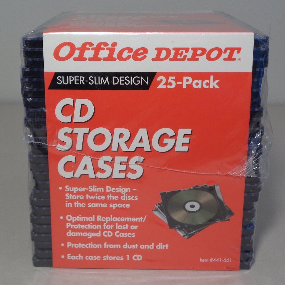 Office Depot / Super Slim Design / New 25 Pack / CD Storage Cases